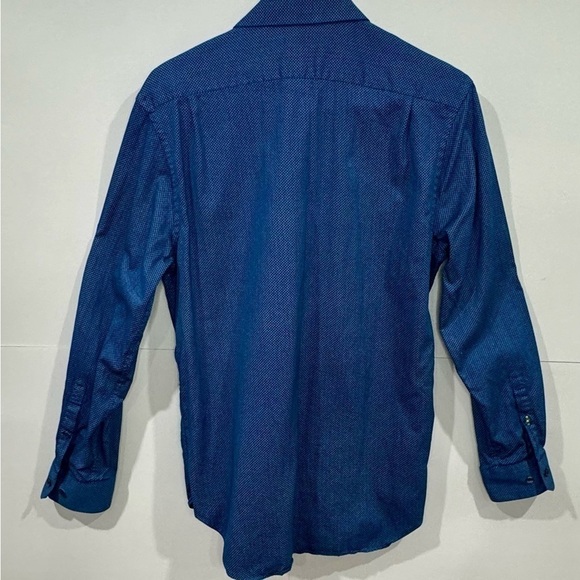 WRK Men’s Shirt Dress Shirt Button Down 100% Cotton Blue White Size Neck 15.5 - Picture 2 of 8